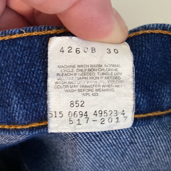 Vintage Orange Tab Made In The USA Levi's 517 38 X 32 1994 Red Batwing Paper Tag - Picture 8 of 10